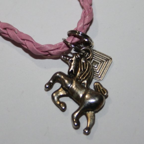 Cute pink and silver unicorn charm bracelet 7.5-9" - Picture 1 of 4